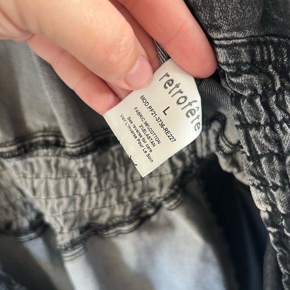 NWT Retrofete Carla Hematite Splatter Acid Wash Denim Full Zip Dress Size Large - Picture 10 of 11